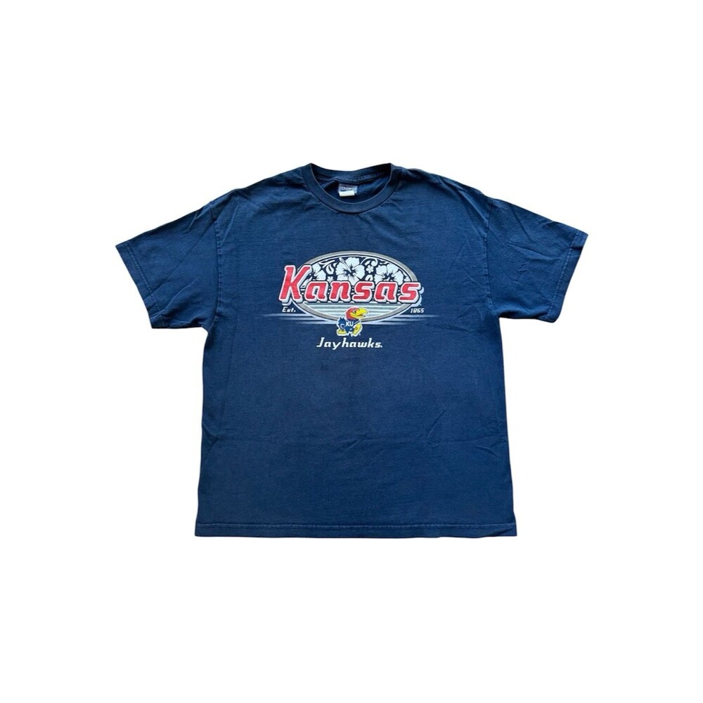 Vintage Y2K Kansas Jayhawks NCAA Graphic T-Shirt L